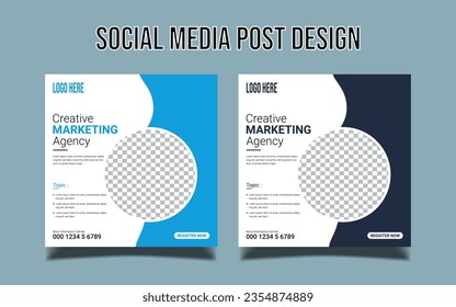 Digital business marketing banner for social media post template