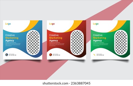 Digital business marketing banner for social media post template. Social media template business agency for digital marketing