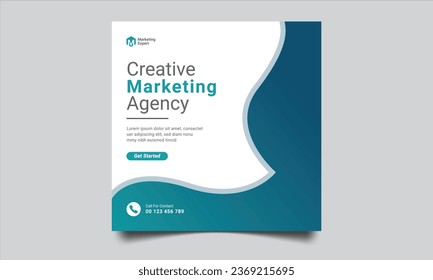 Digital business marketing banner for social media post template. Editable web Banner Post Template.