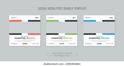 Digital business marketing banner for social media post template