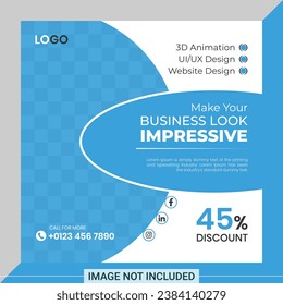 Digital business marketing banner for social media post template