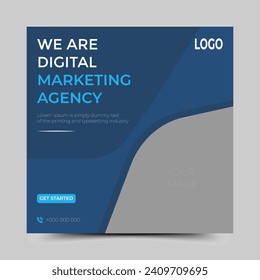 Digital business marketing banner for social media post template
