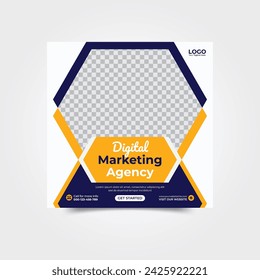 Digital business marketing banner for social media post template