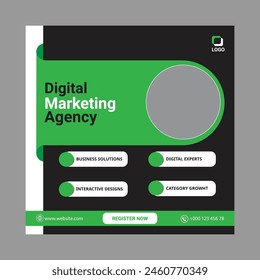 Digital business marketing banner for social media post template