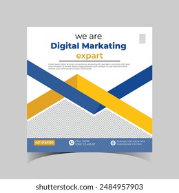 Digital business marketing banner for social media post template.