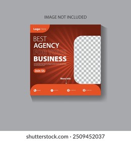 Digital business marketing banner for social media post template
