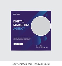 Digital business marketing banner for social media post template