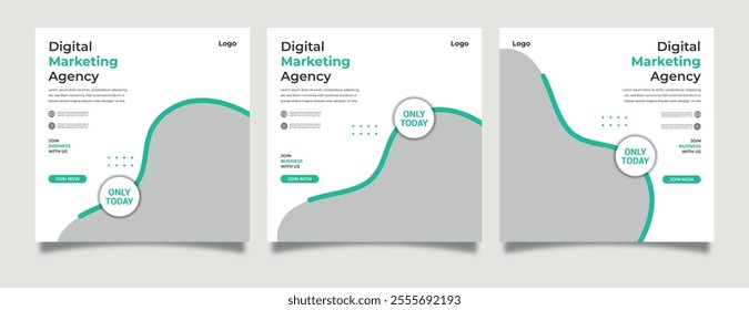 Digital business marketing banner for social media post template. Digital business marketing banner for social media post template. Web banner ads for promotional design with green color.