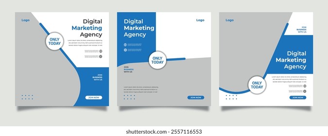 Digital business marketing banner for social media post template. Digital business marketing banner for social media post template. Web banner ads for promotional design with blue color.