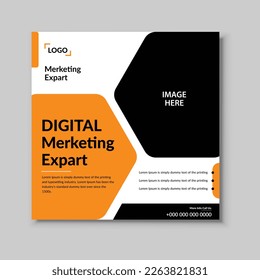 Digital business marketing, Corporate Square Agency Posts, social media, Flyer Template