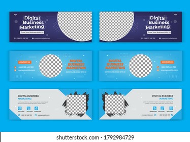 Digital Business Marketing cover page design for social media, group cover banner design, social media design