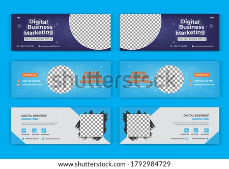 Digital Business Marketing cover page design for social media, group cover banner design, social media design