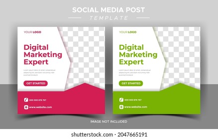 Digital business marketing expert social media post template