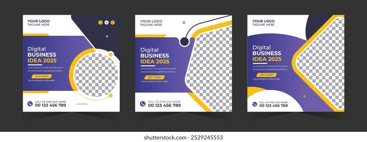 Modelo de postagem de banner ou instagram da agência de ideias de marketing empresarial digital