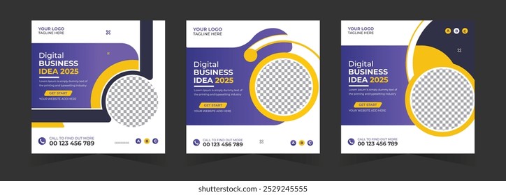 Digital business marketing idea agency social media post banner or instagram post template