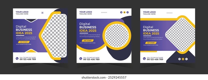 Digital business marketing idea agency social media post banner or instagram post template