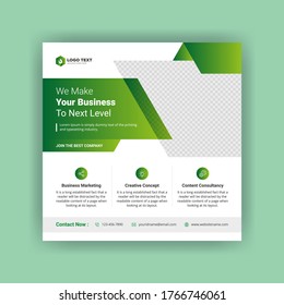 Digital business marketing social media banner or square flyer template design	