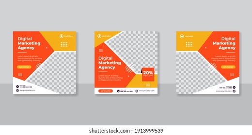 Digital business marketing social media post template