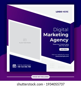 Digital business marketing social media post banner. Square flyer design Template. Editable Post Template Social Media Banners