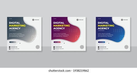 Digital business marketing social media post template