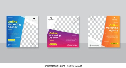 Digital business marketing social media post template.