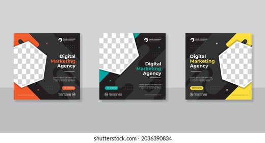 Digital business marketing social media post template.