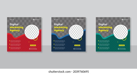 Digital business marketing social media post template.