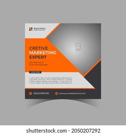 Digital Business Marketing Social Media Banner, Square Flyer Template, Editable web Banner social media Post Template, 