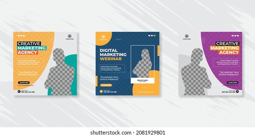 Digital business marketing social media post template.