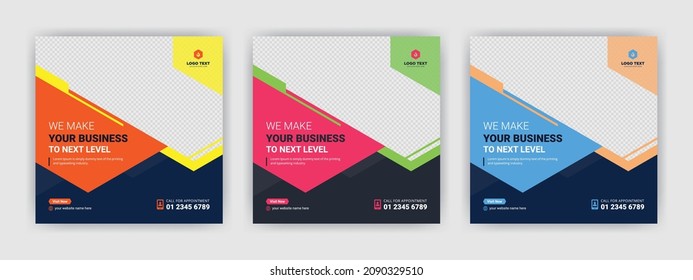 Digital business marketing social media post banner or square flyer template design	