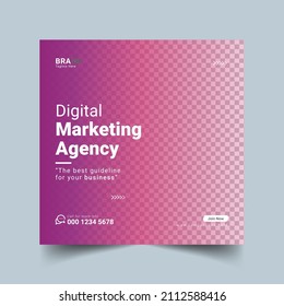 Digital business marketing social media banner design template Premium Vector