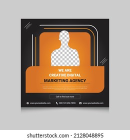 Digital Business Marketing Social Media Post And Web Banner Design. Vector Illustration.