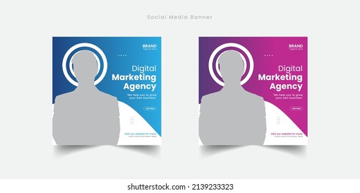 Digital business marketing social media banner template design vector