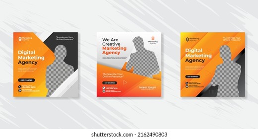 Digital business marketing social media post template.
