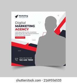 Digital business marketing social media post web banner, Digital business marketing social media post and Square Flyer Template with Editable