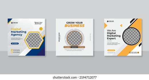 Digital business marketing social media post template.