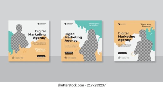 Digital business marketing social media post template.