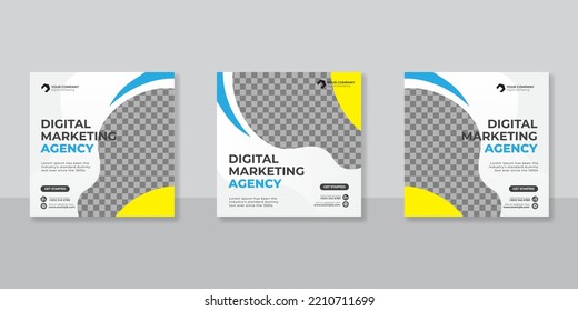 Digital business marketing social media post template.