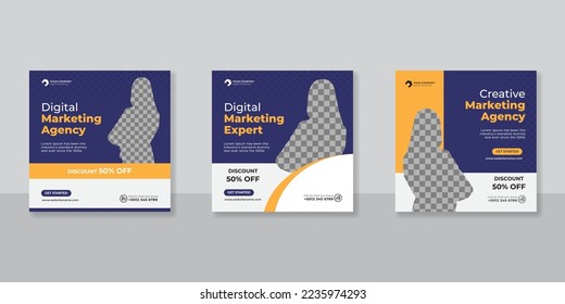 Digital business marketing social media post template.