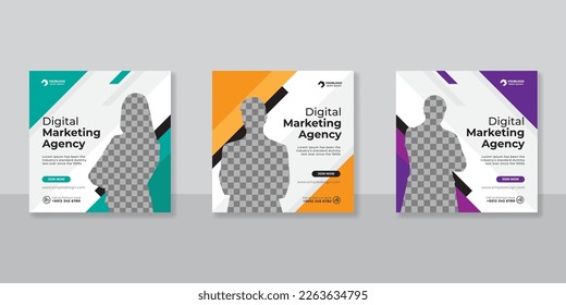 Digital business marketing social media post template.