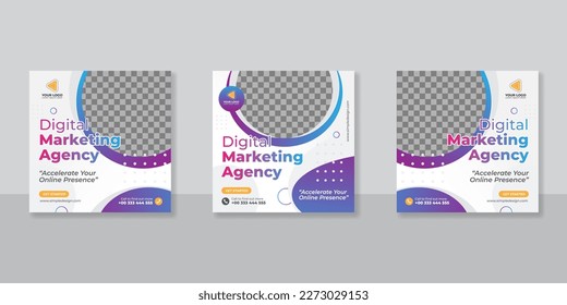 Digital business marketing social media post template.
