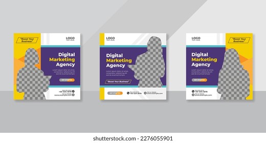 Digital business marketing social media post template.