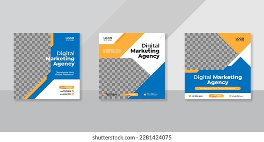 Digital business marketing social media post template.