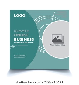 Digital business marketing social media post template. free Vector