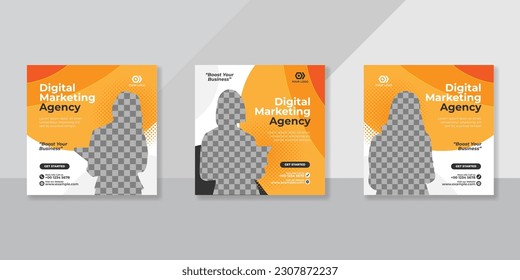Digital business marketing social media post template.