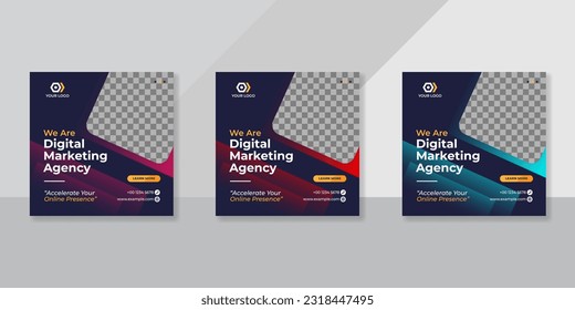 Digital business marketing social media post template.