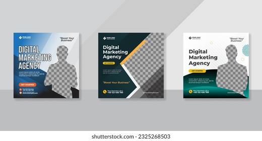 Digital business marketing social media post template.