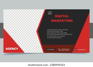 Digital business marketing social media cover template Vector