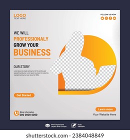 Digital business marketing social media post. Set of editable square banner template