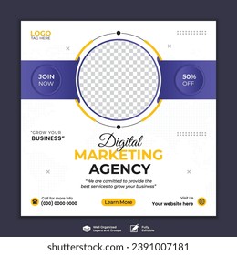 Digital business marketing social media post and web banner Digital business marketing social media post and web banner